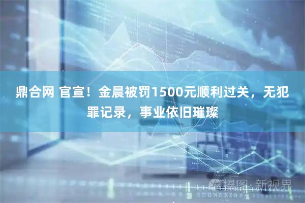 鼎合网 官宣！金晨被罚1500元顺利过关，无犯罪记录，事业依旧璀璨
