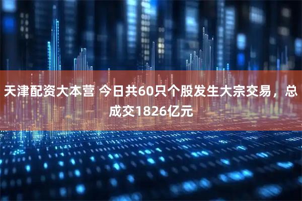 天津配资大本营 今日共60只个股发生大宗交易，总成交1826亿元